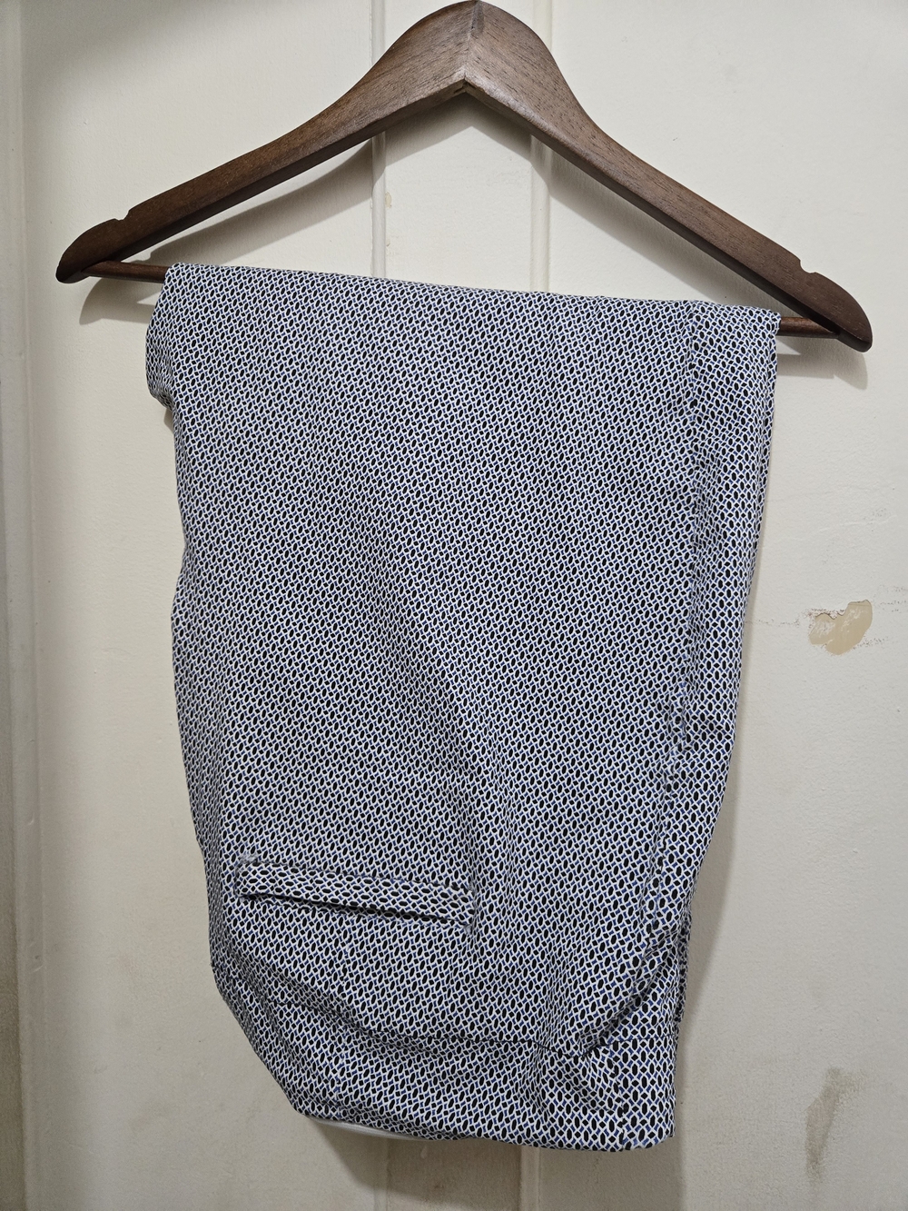 20W. Katherine Barclay Navy and White Geometric Print Pants